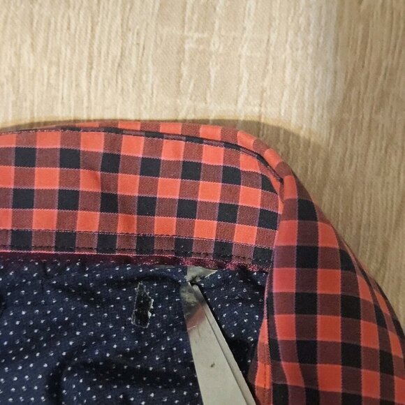 Bugatchi Classic Fit Long Sleeve Button Up Shirt Mens XXL Blue Plaid Cotton - Picture 5 of 6